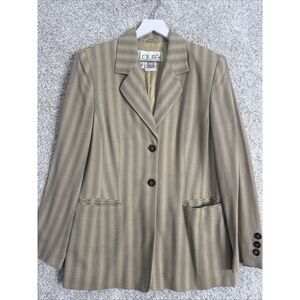 Laurel By ESCADA Vintage Blazer Tan &‎ Black - Size 38 Large